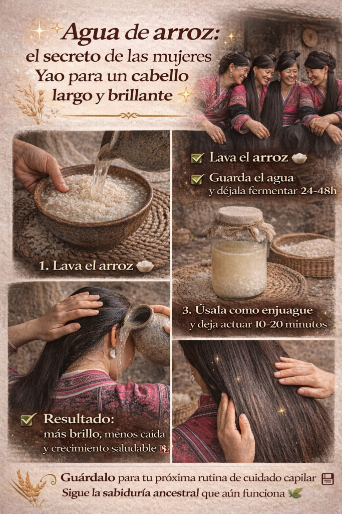 infografía del proceso del agua de arroz fermentada