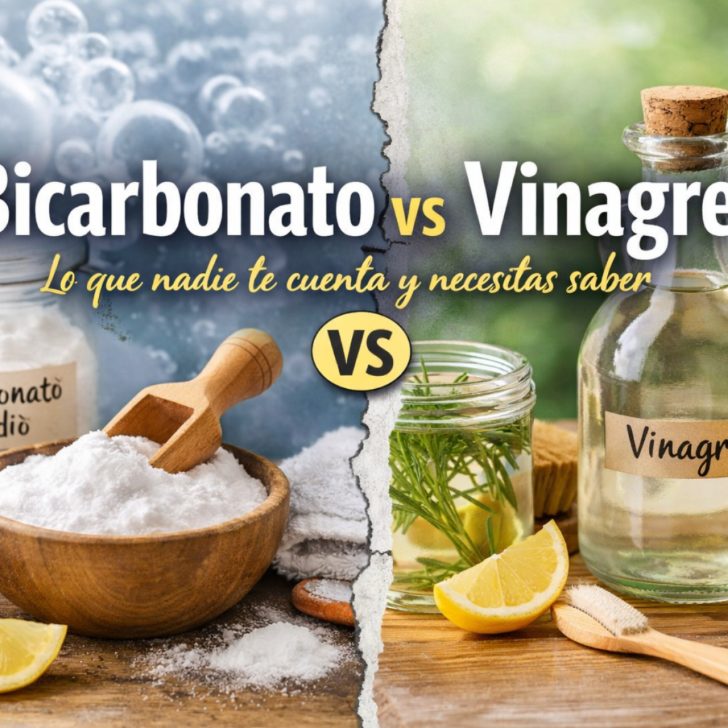 bicarbonato y vinagre enfrentados